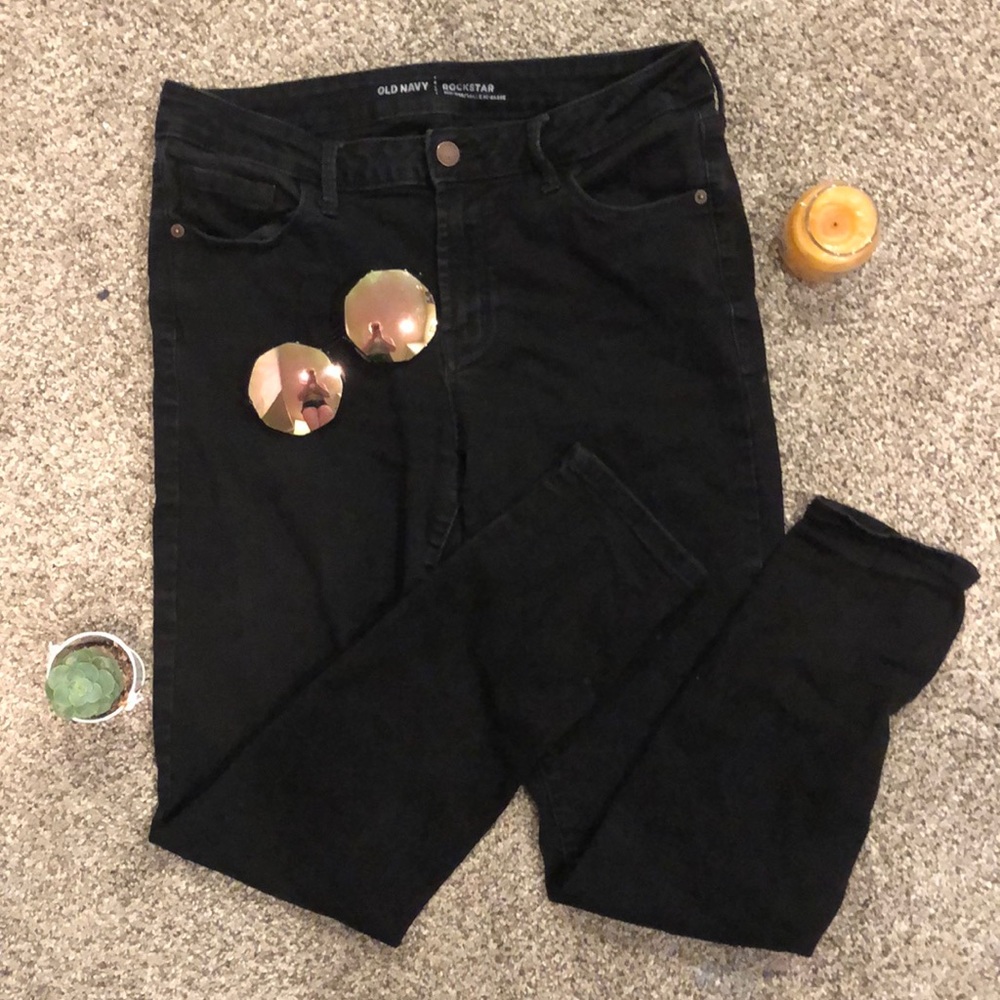 old navy mid rise black jean